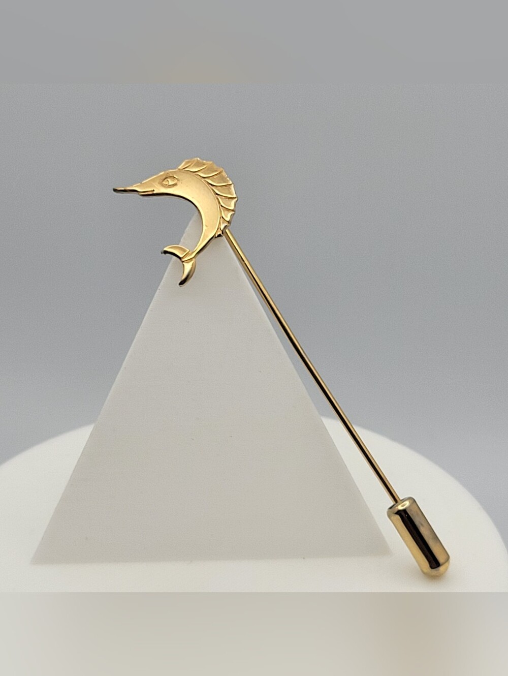 Vintage Gold Tone Leaping Sailfish Marlin Figural Stickpin
